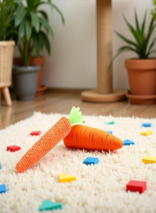 WaigN 2 Pcs Orange Natural Interactive Sisal Carrot Cat Toys, Cat Dental Chew Toy Kitten Teething Toys for Indoor Cats, Interactive, Decorations - Image 4